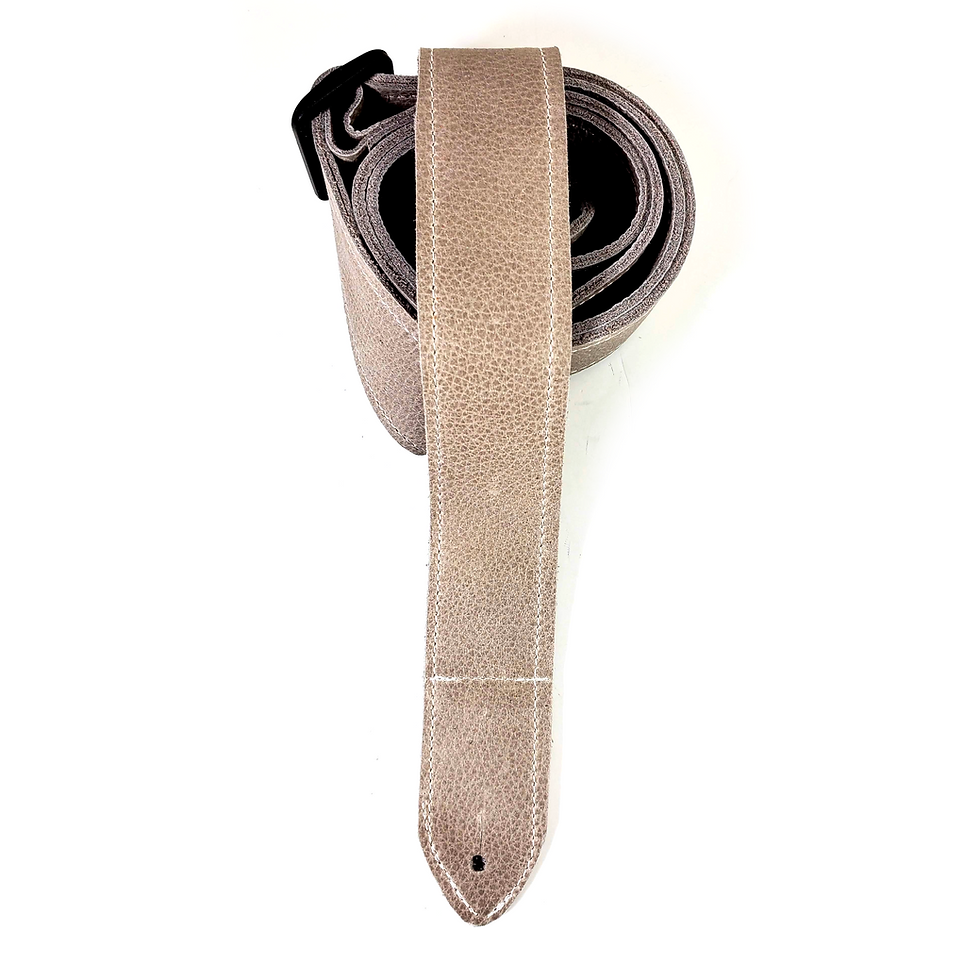 Thumbnail: Gray Premium Leather Ukulele Strap - Light Gray Leather Design Ukulele Strap