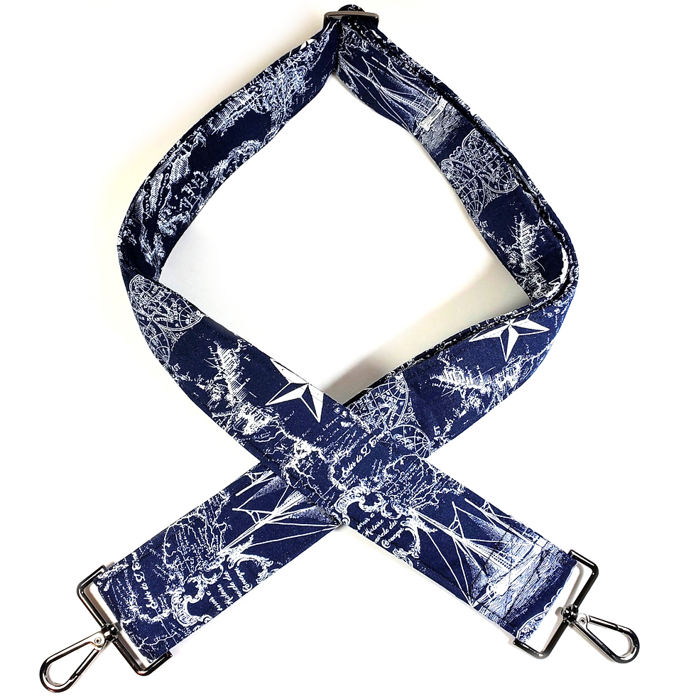 Thumbnail: Blue Cross Body Nautical Guitar Style Bag Strap -Blue Boat Guitar Style Bag Stra
