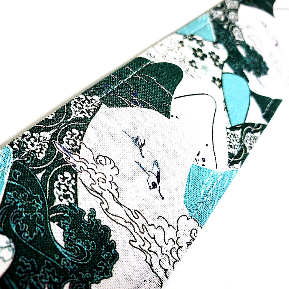 Thumbnail: Japanese Landscape Guitar Strap - Japanese Mountains Guitar Strap - Abstract Wav