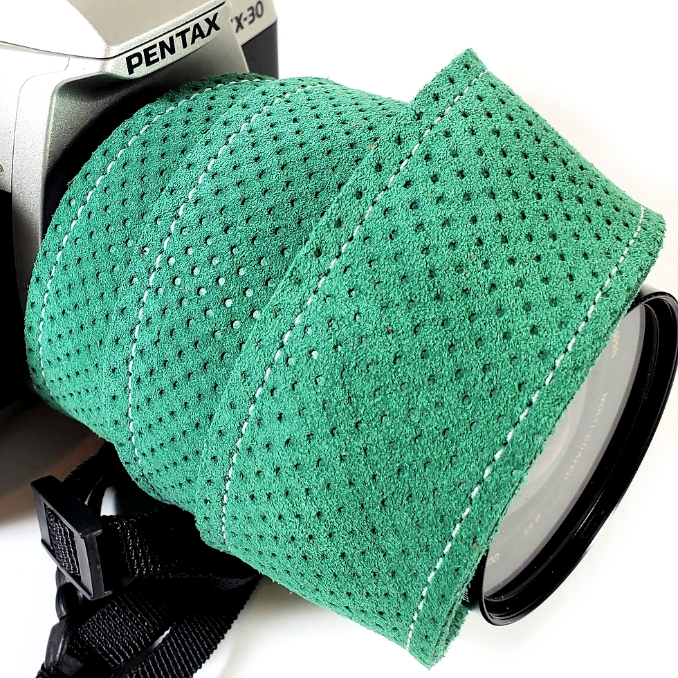 Thumbnail: Green Premium Leather Camera Strap - Cute Green Camera Strap- Soft Leather