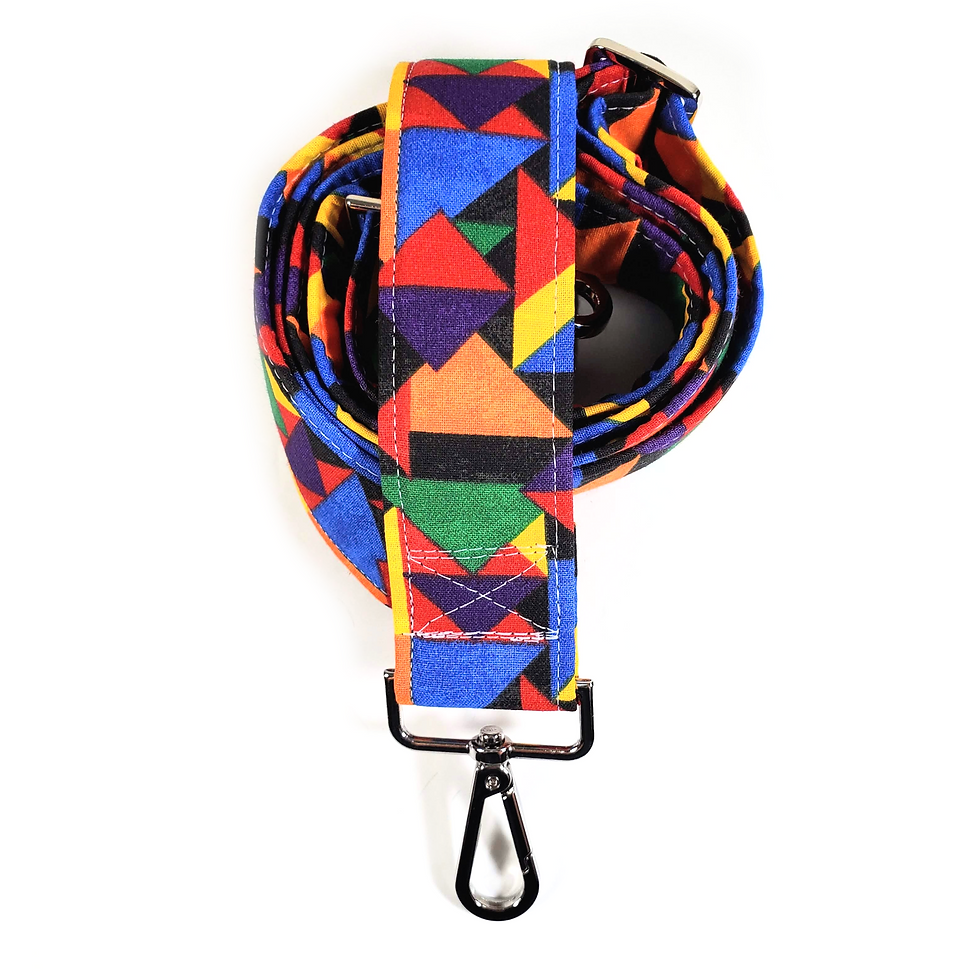 Thumbnail: Geometric Guitar Style Bag Strap - Colorful Retro Cross Body Strap - Custom Hard