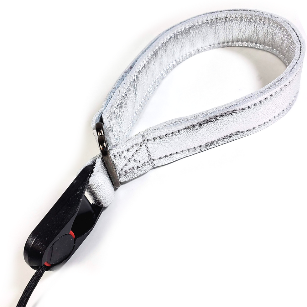 Thumbnail: Silver Premium Leather Quick Release Camera Wrist Strap -Silver Camera Strap