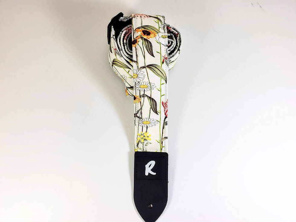 Thumbnail: Wildflower Guitar Strap -  Guitar Strap with Wild Flowers-Double Padded