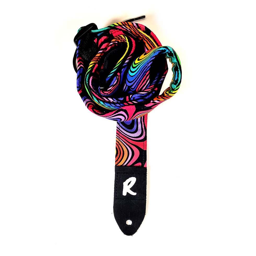 Thumbnail: Psychedelic Ukulele Strap -Colorful Wave Handmade Ukulele Strap- Double Padded