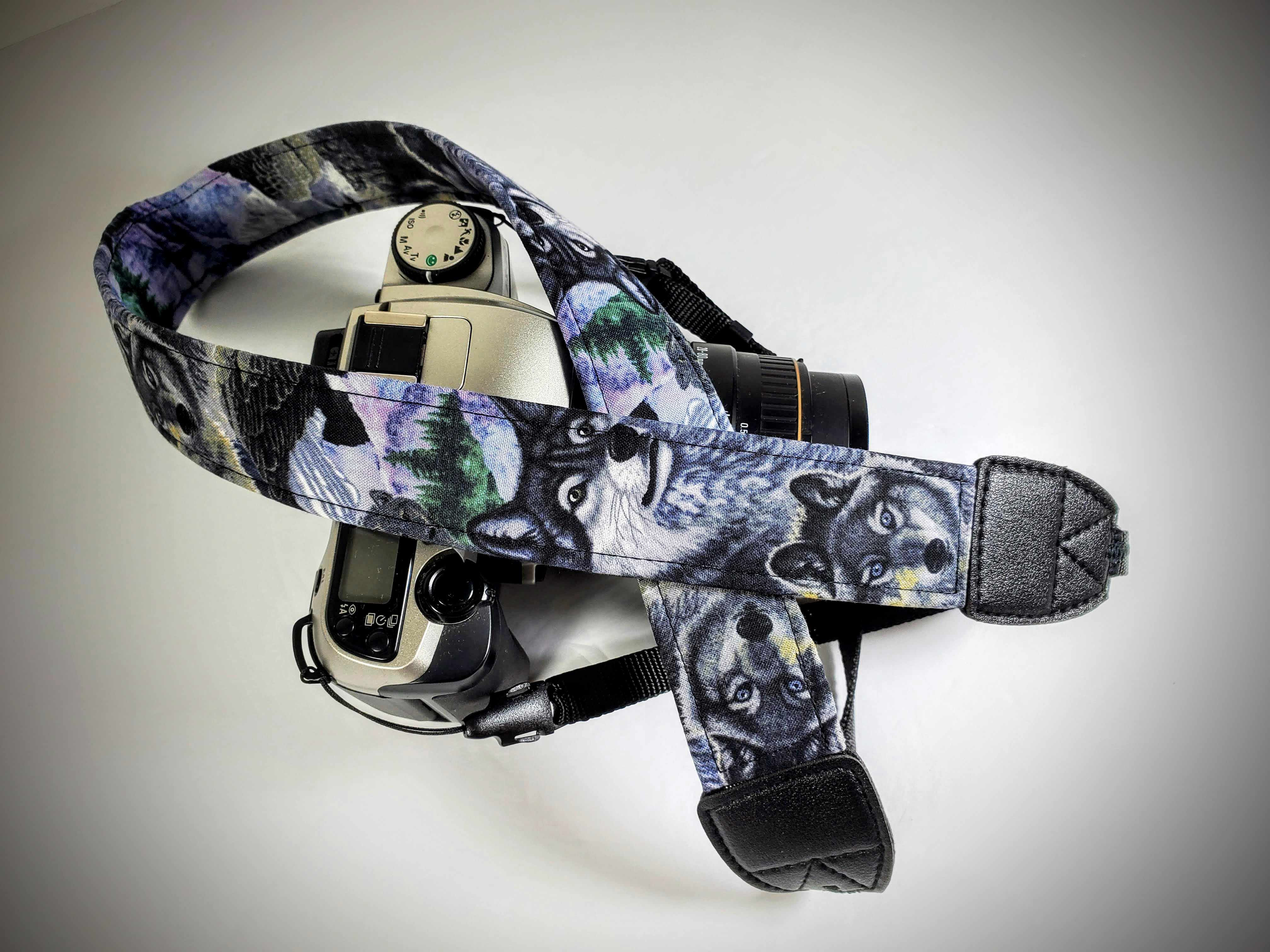 Wolf Camera Strap - Majestic Wolf Camera Strap - Double Padded Comfortable-DSLR