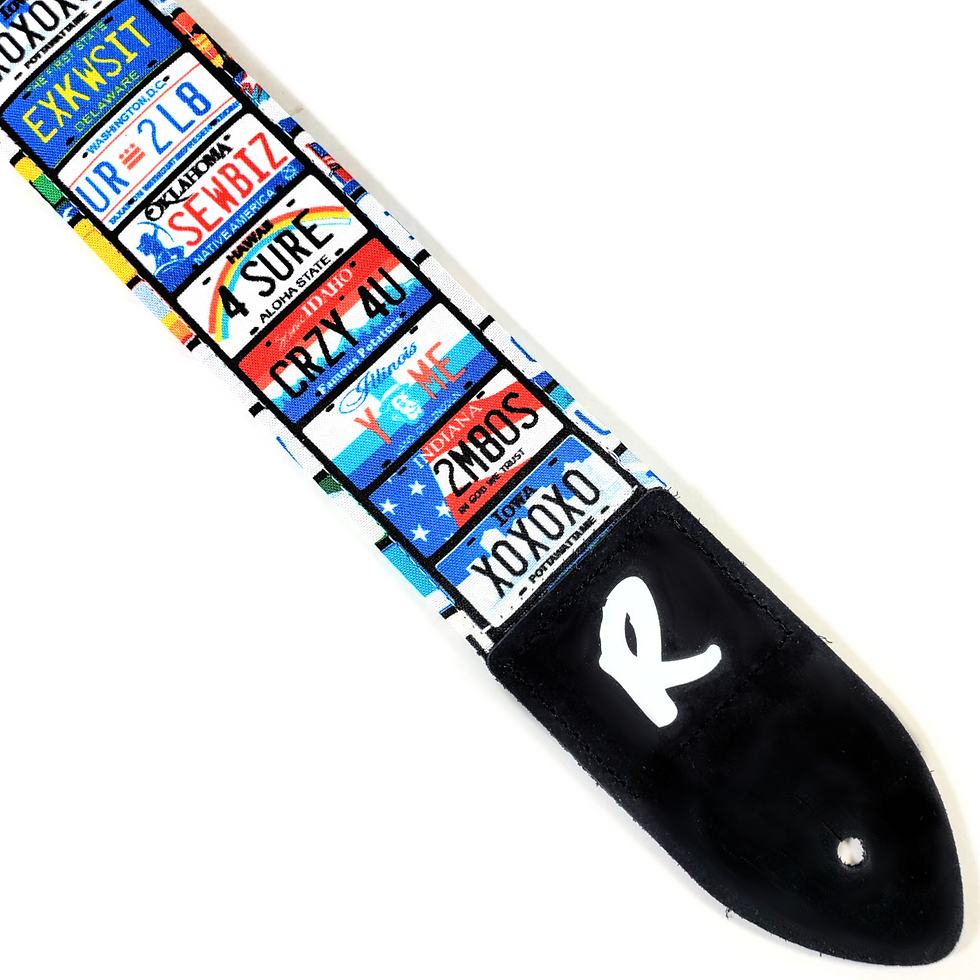 License Plate Guitar Strap- State License Plate Guitar Strap-Iowa Hawaii