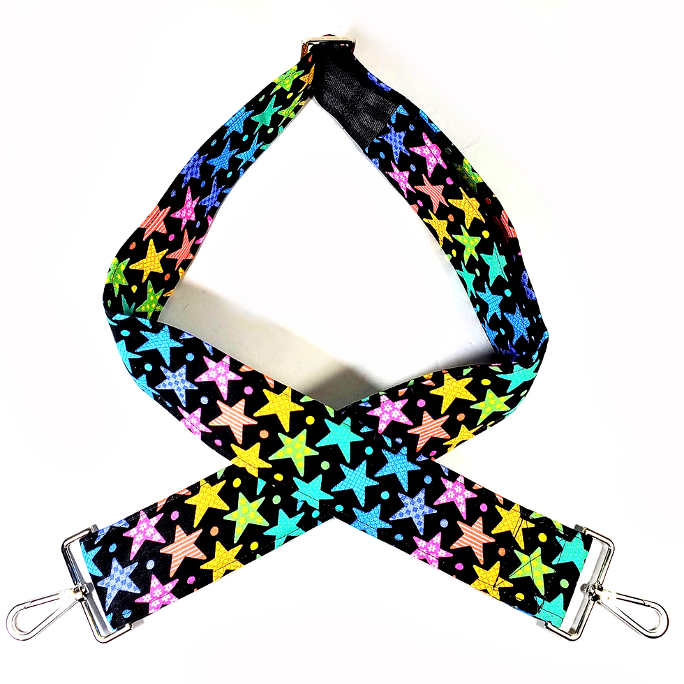 Thumbnail: Cross Body Colorful Star Guitar Style Bag Strap - Multicolor Stars -