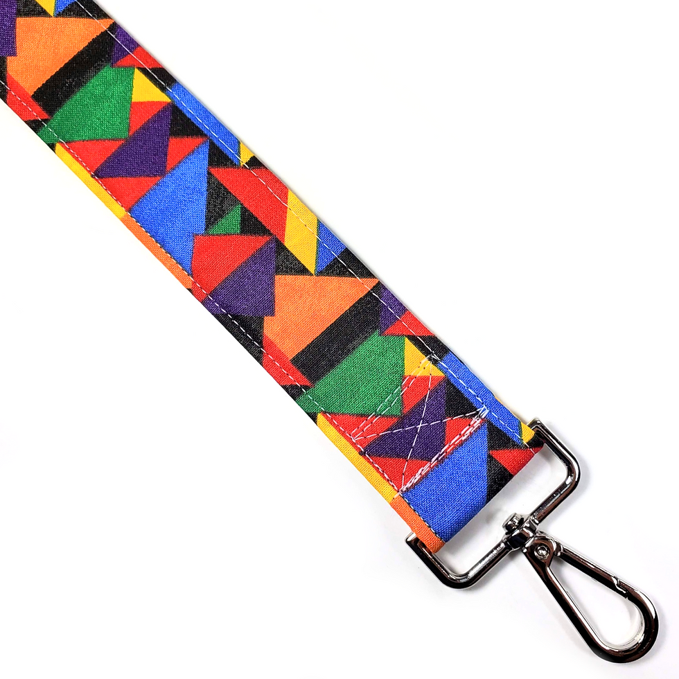 Thumbnail: Geometric Guitar Style Bag Strap - Colorful Retro Cross Body Strap - Custom Hard