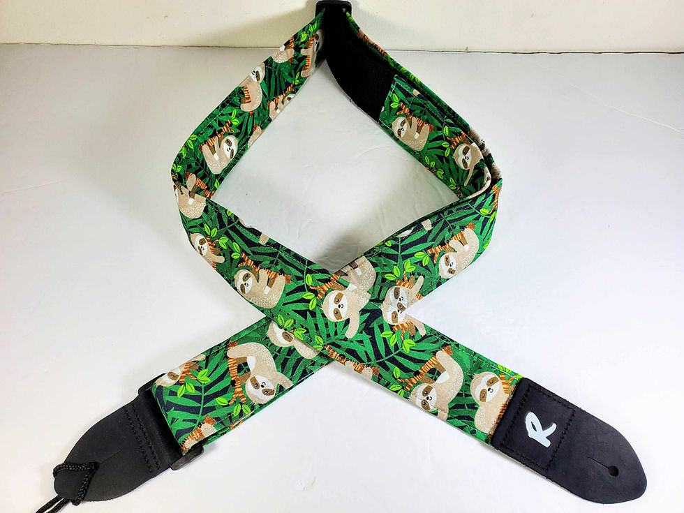 Thumbnail: Sloth Guitar Strap - Sloths Guitar Strap-Double Padded Guitar Strap