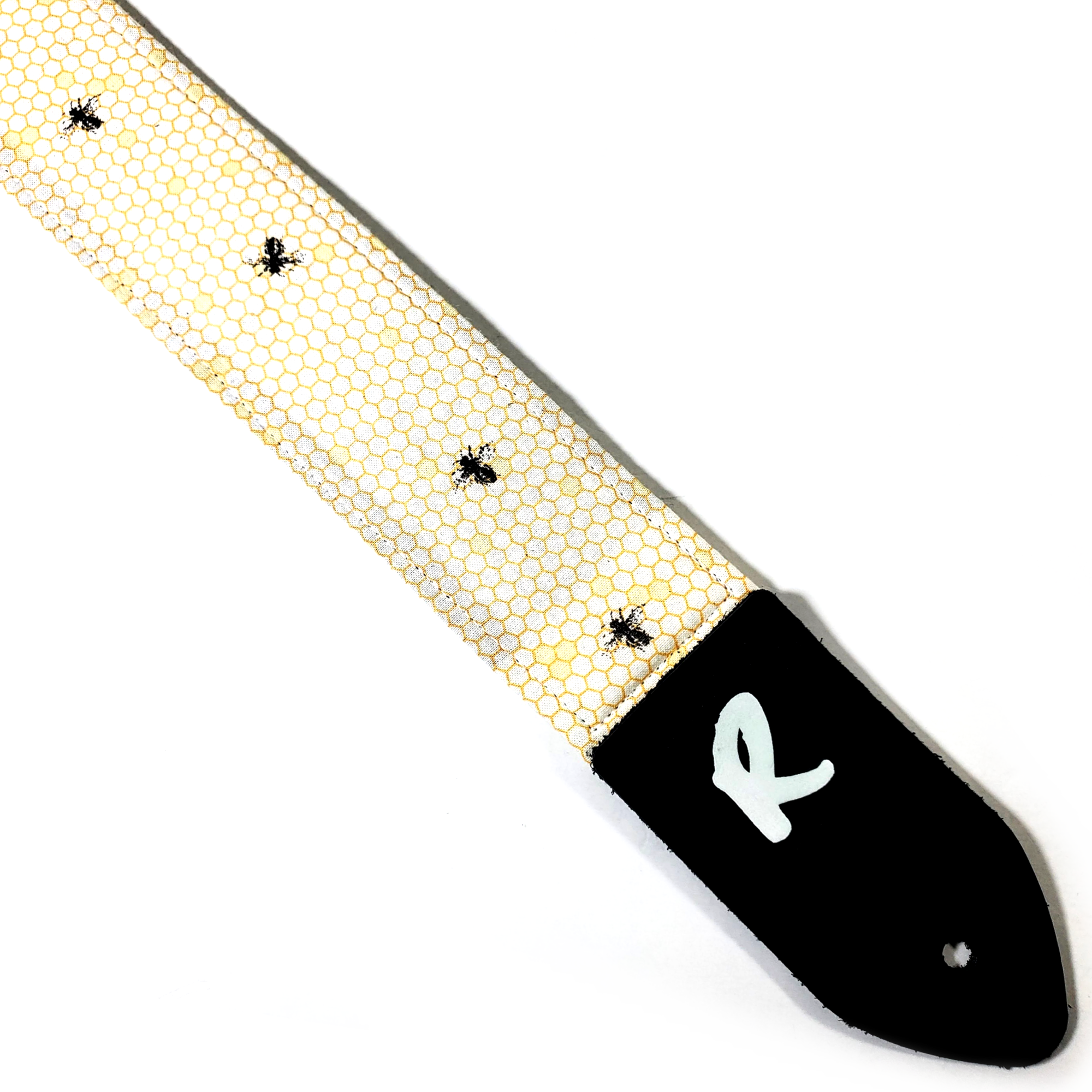 Honey Bee Guitar Strap - Bee Honey Comb Guitar Strap - Bee Guitar Strap -Double