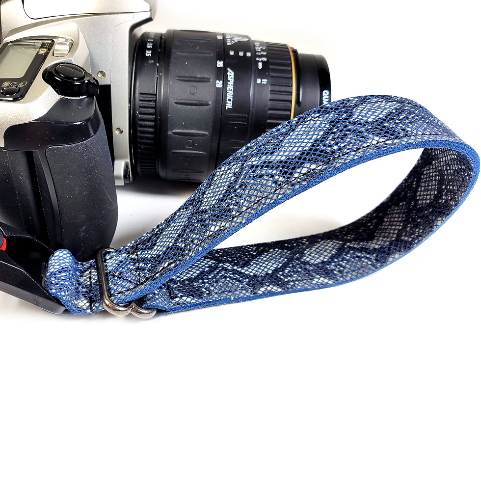 Thumbnail: Blue Snake Leather Quick Release Camera Wrist Strap-Snake Skin Camera Strap