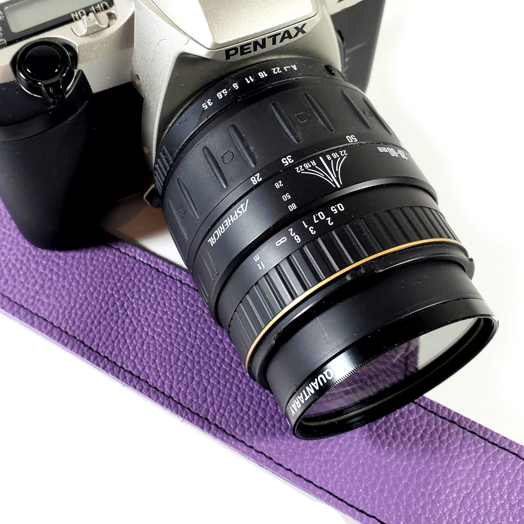 Purple Premium Leather Camera Strap - Purple Leather Camera Strap- Soft Leather