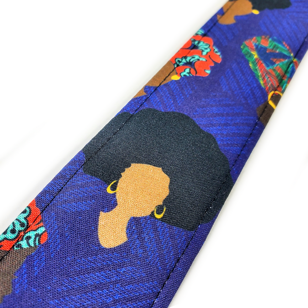 Thumbnail: Beautiful African Headwrap Guitar Strap - Strong Black Woman Excellence Guitar