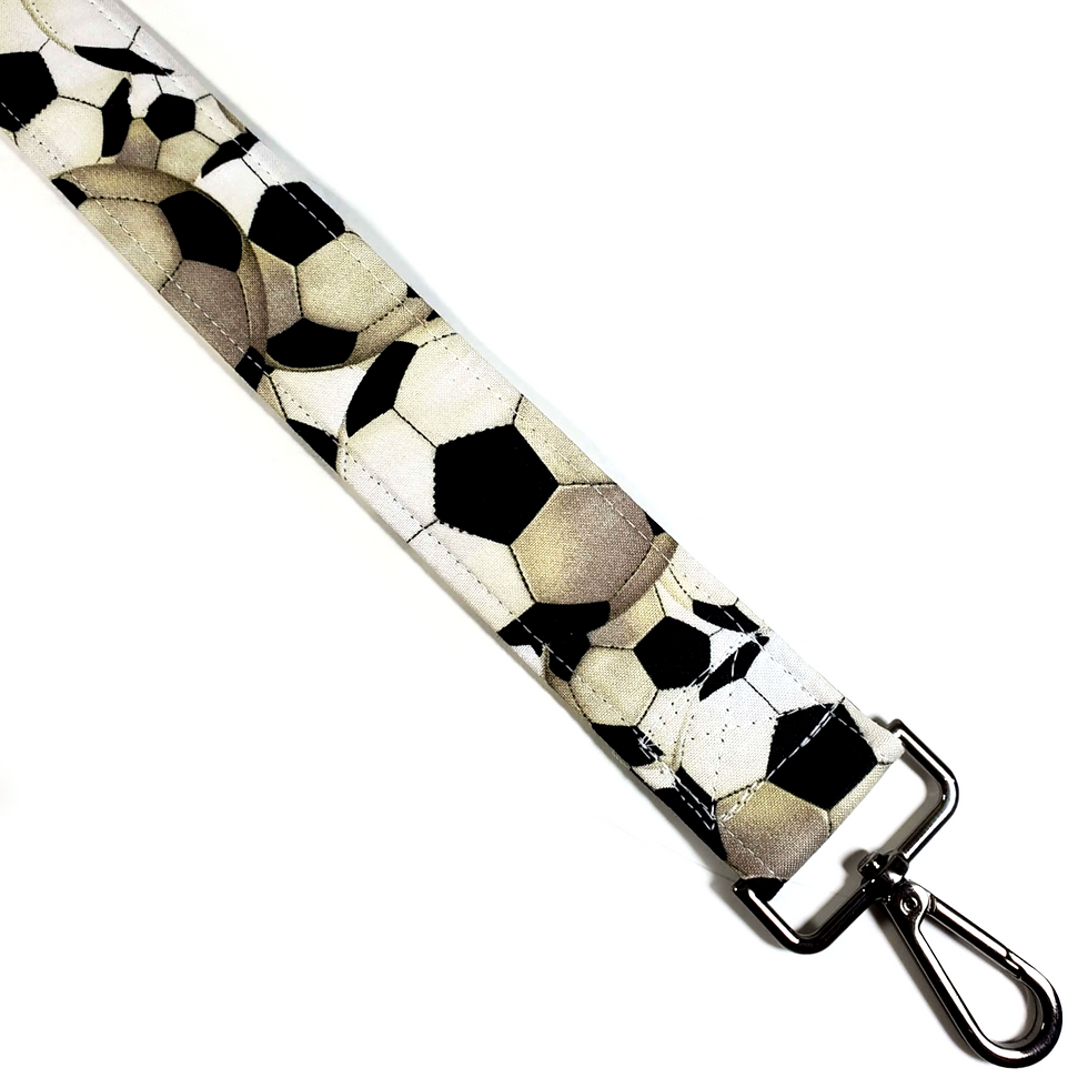 Thumbnail: Soccer Ball Guitar Style Bag Strap - Football Cross Body Strap - Custom Hardware