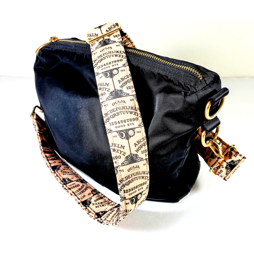 Thumbnail: Cross Body Ouija Board Guitar Style Bag Strap - Spirit Board -