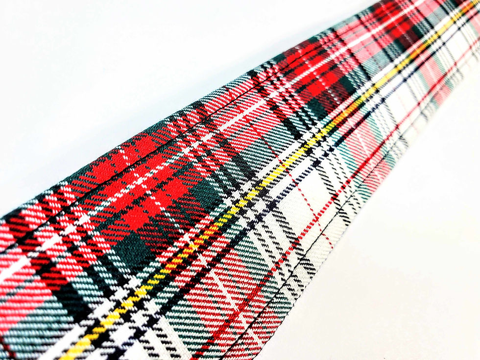 Thumbnail: Red Green Plaid Guitar Strap - Red Buffalo Check Guitar Strap -