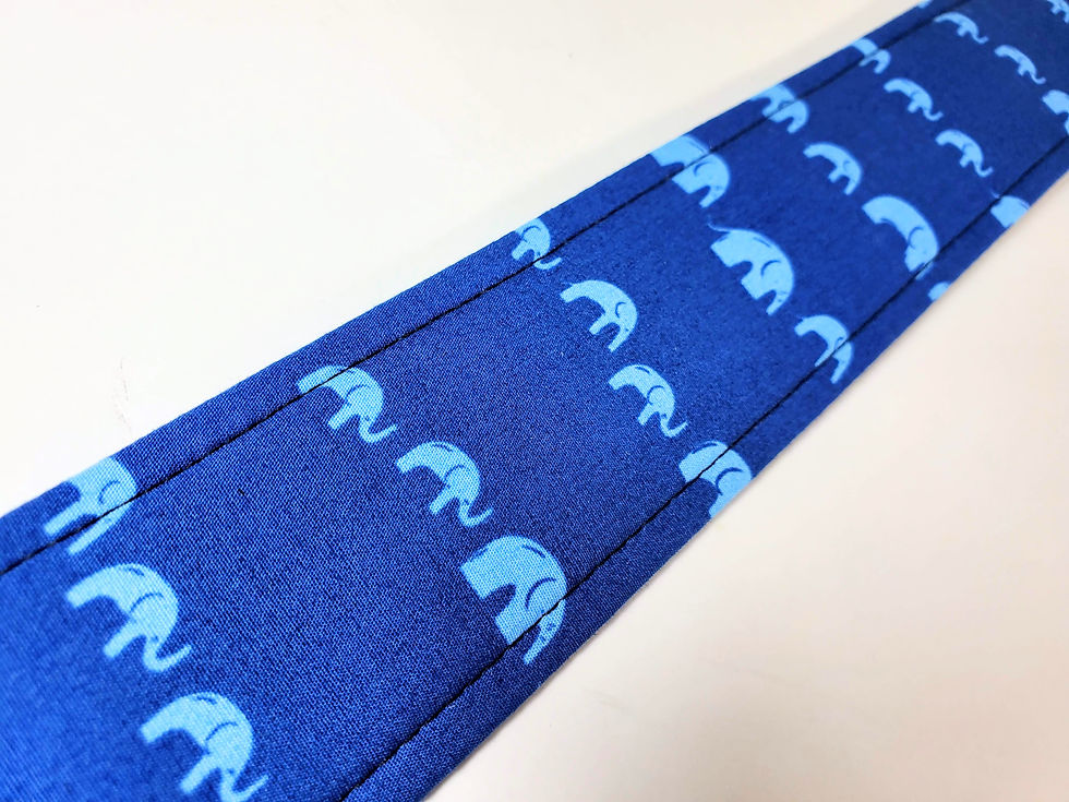 Thumbnail: Blue Elephant Guitar Strap - Tribal Elephants - Eastern Indian-