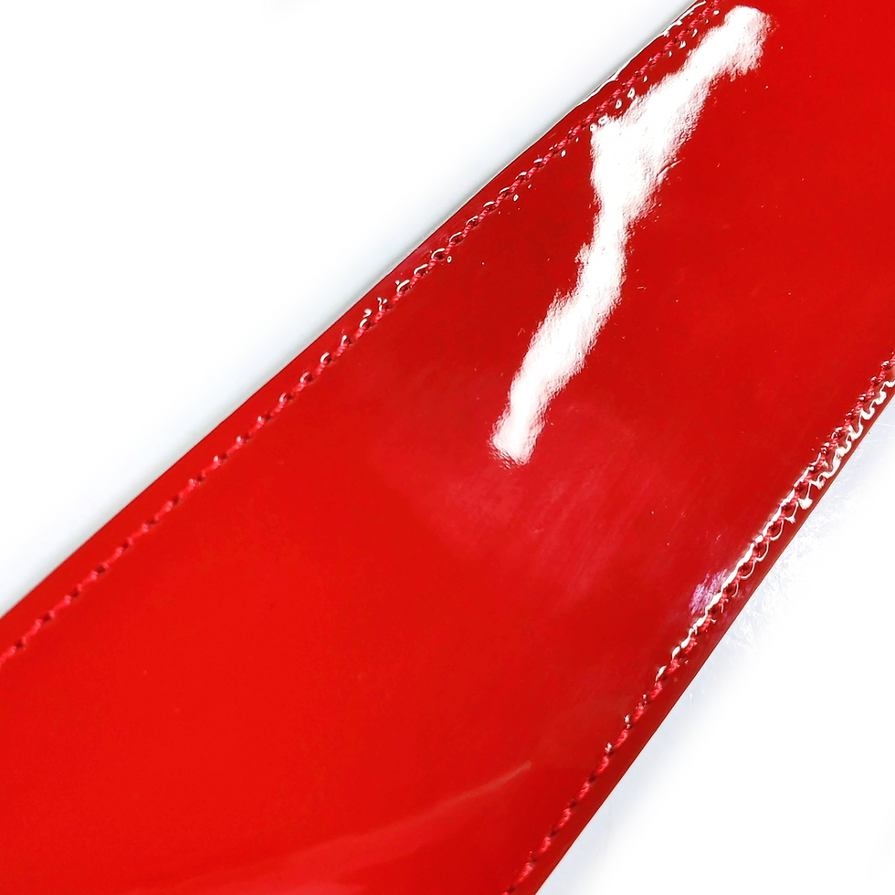 Thumbnail: Premium Red Patent Leather Guitar Strap - Shiny Red Leather Guitar Strap - 100%