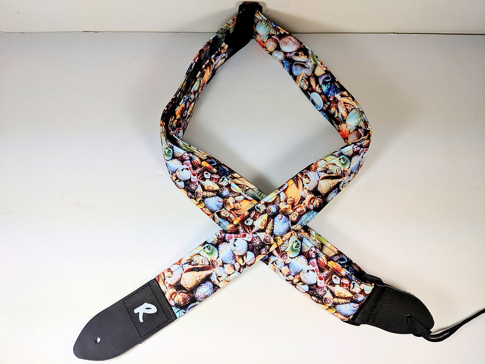 Thumbnail: Shell Guitar Strap - Sea Shell Guitar Strap- Beach Guitar Strap -