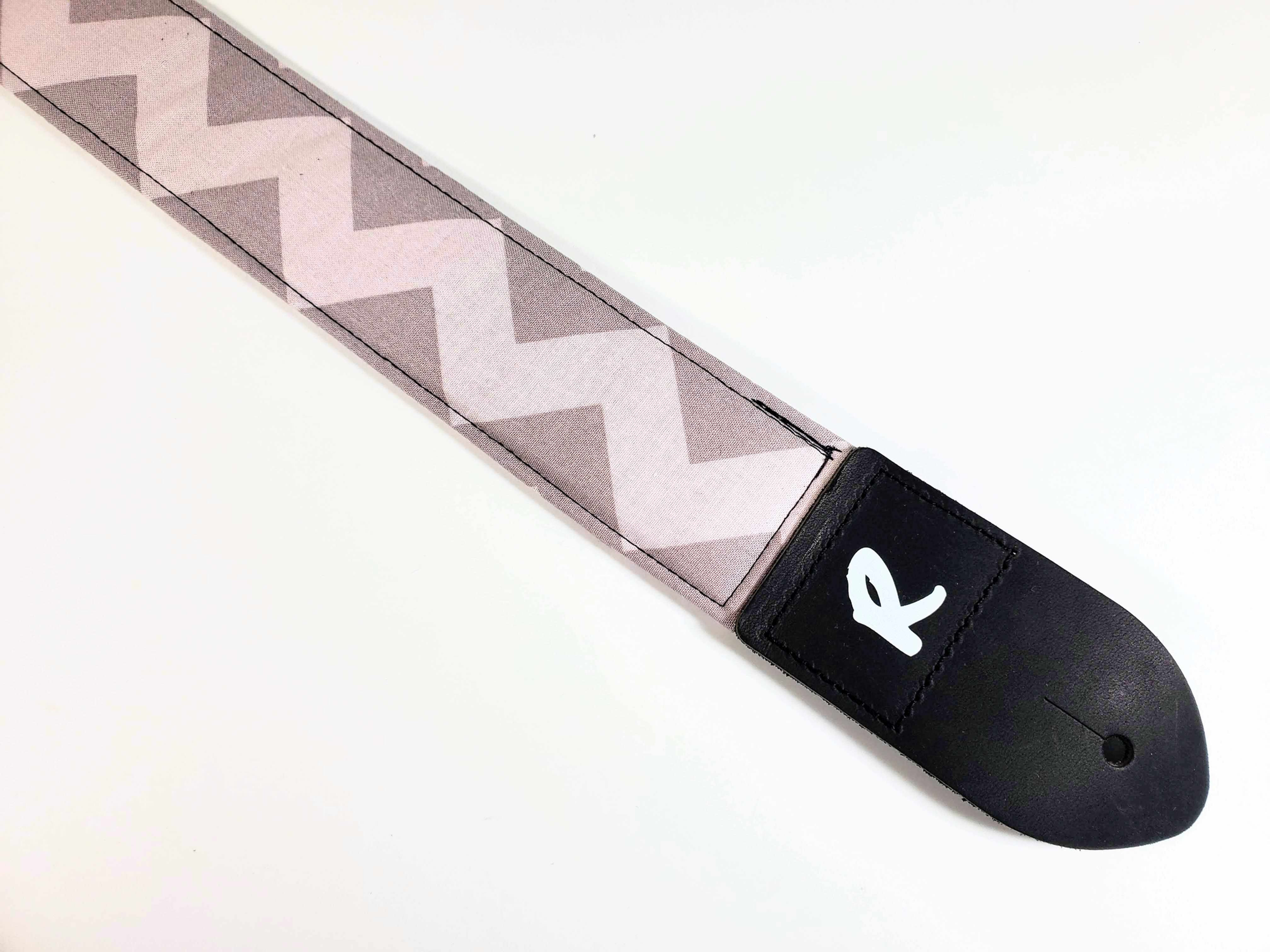 Grey Zigzag  Guitar Strap  - Adjustable -Double Padded-Durable-Super Soft-