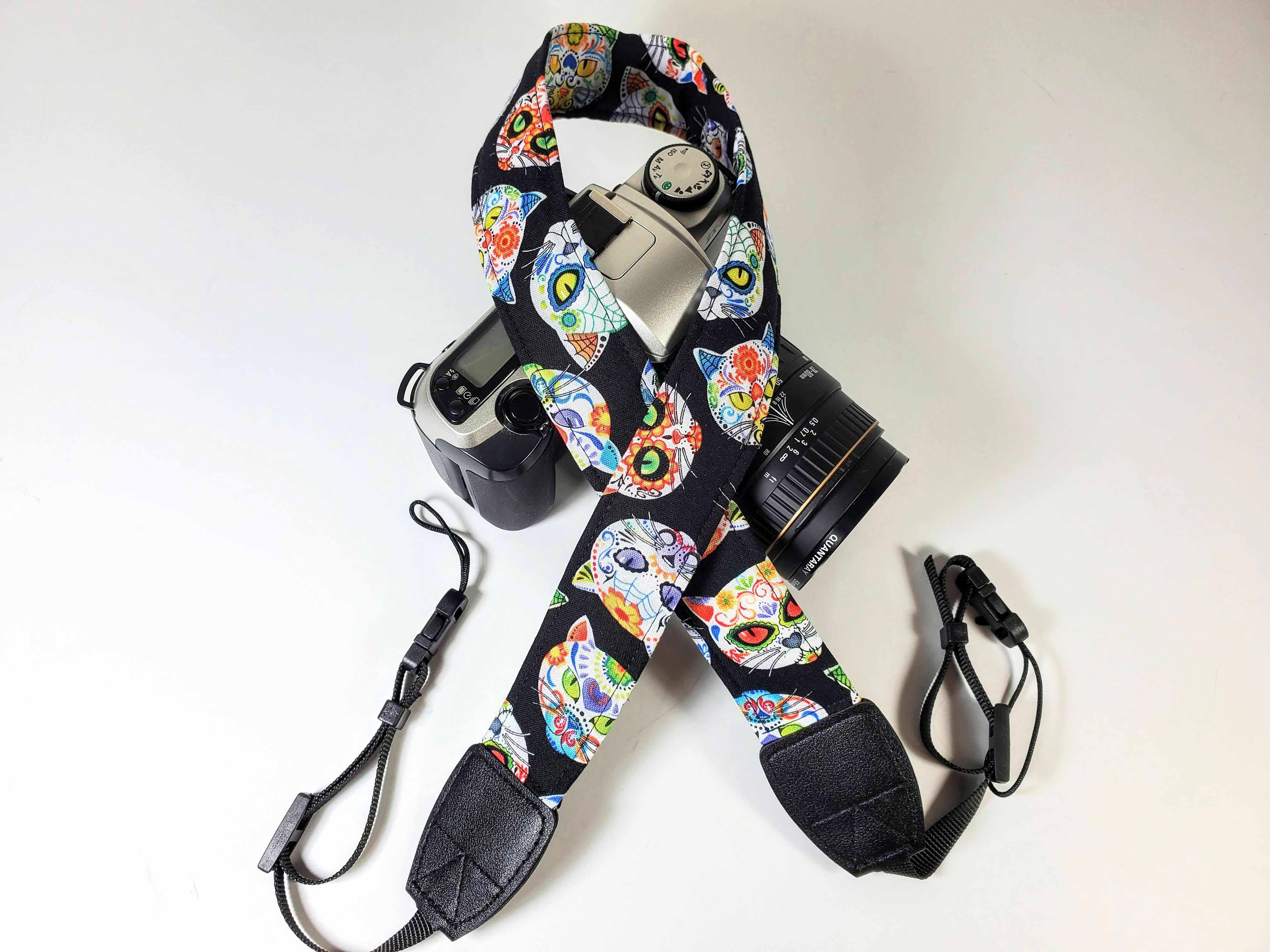 Sugar Skulls Camera Strap - Mexican Sugar Skulls Camera Strap - Double Padded