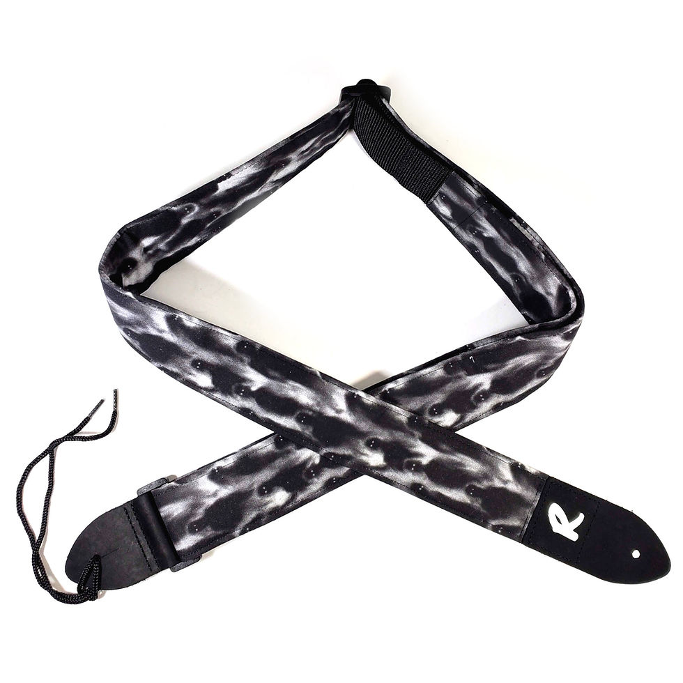Thumbnail: Phantasm and Shadow Guitar Strap - Black White Guitar Strap-Ghost Guitar Strap