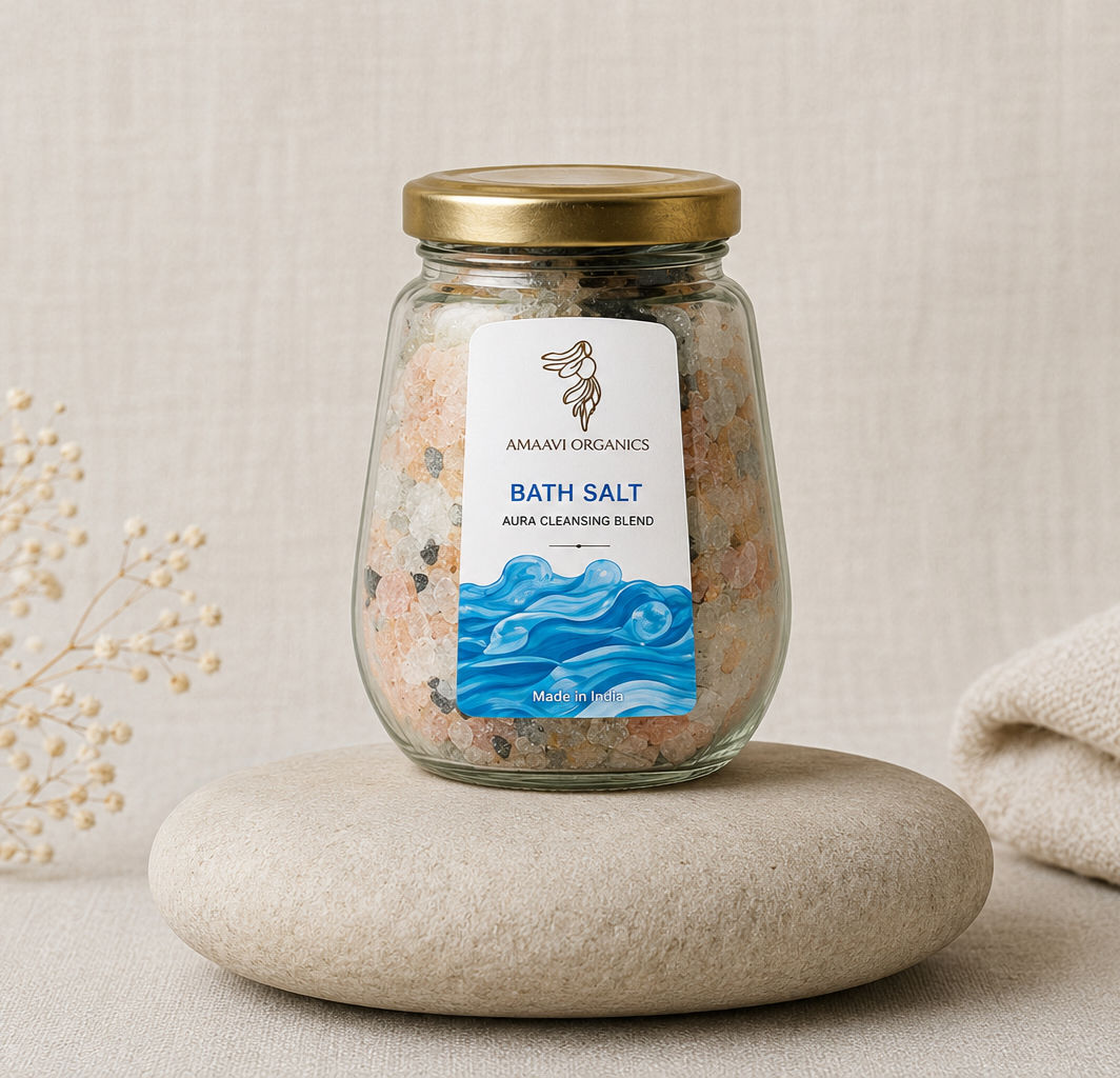 Blue pea flower treated Himalayan salt with hibiscus and lavender flowers