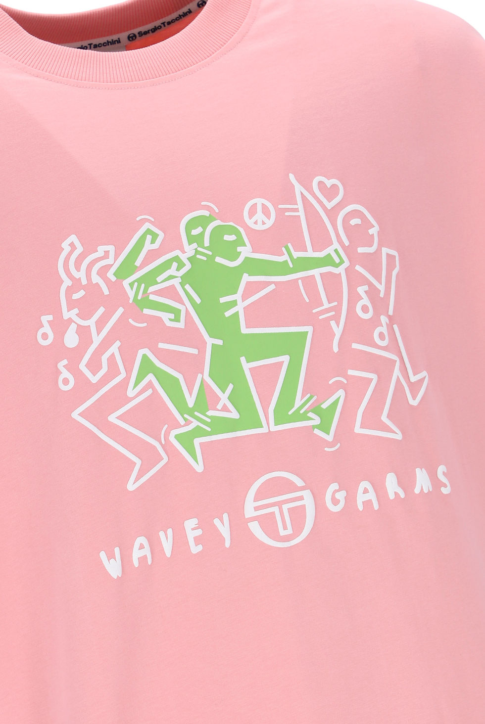 Thumbnail: Sergio Tacchini x Wavey Garms Tempo Rave T-shirt (Peony)