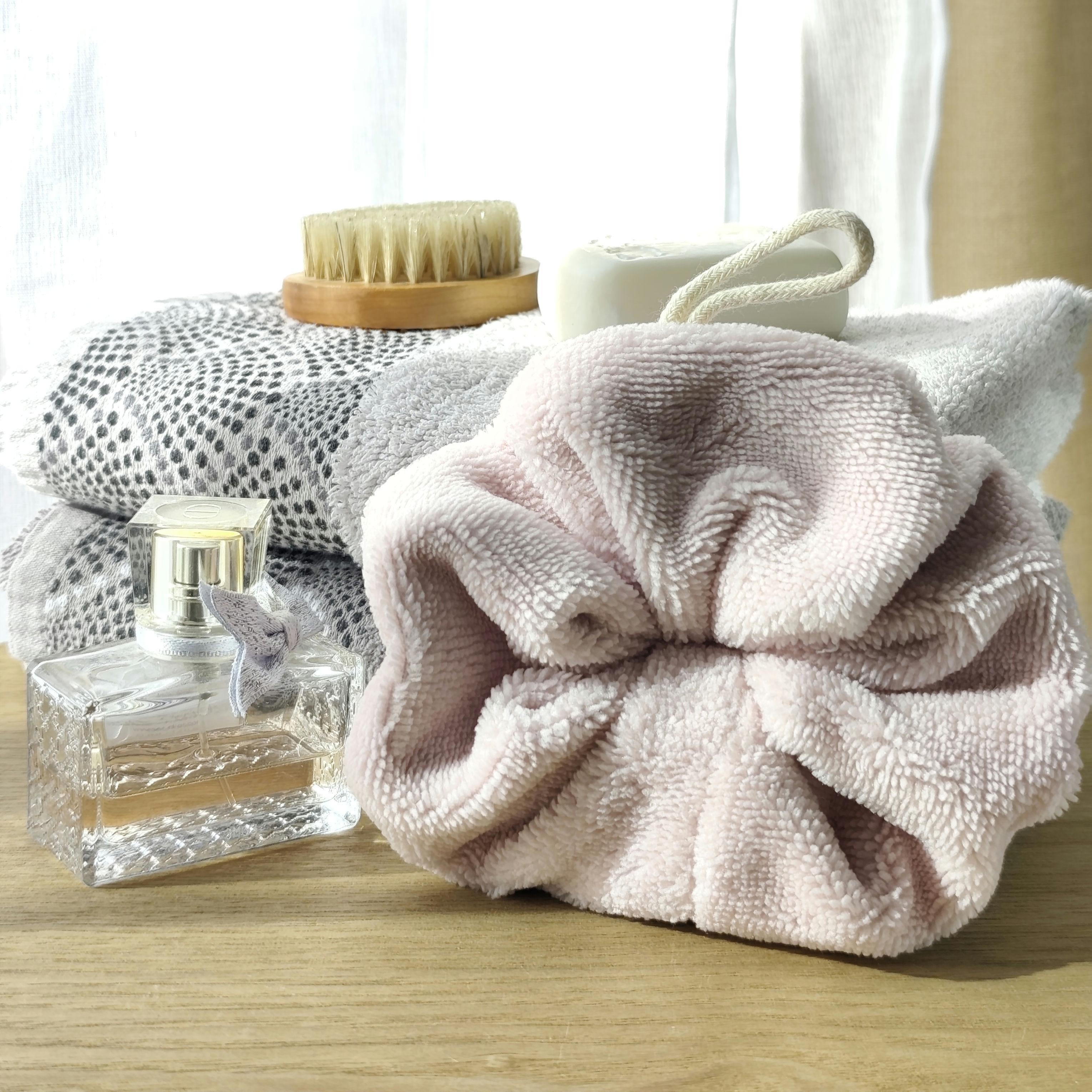 fleur de douche - soin - bain - micro éponge de bambou