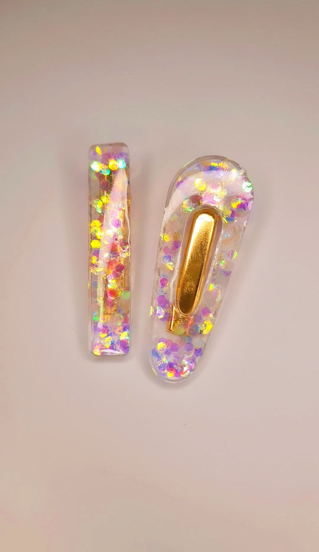 Lot de 2 Pinces à Cheveux Fait Main en Résine