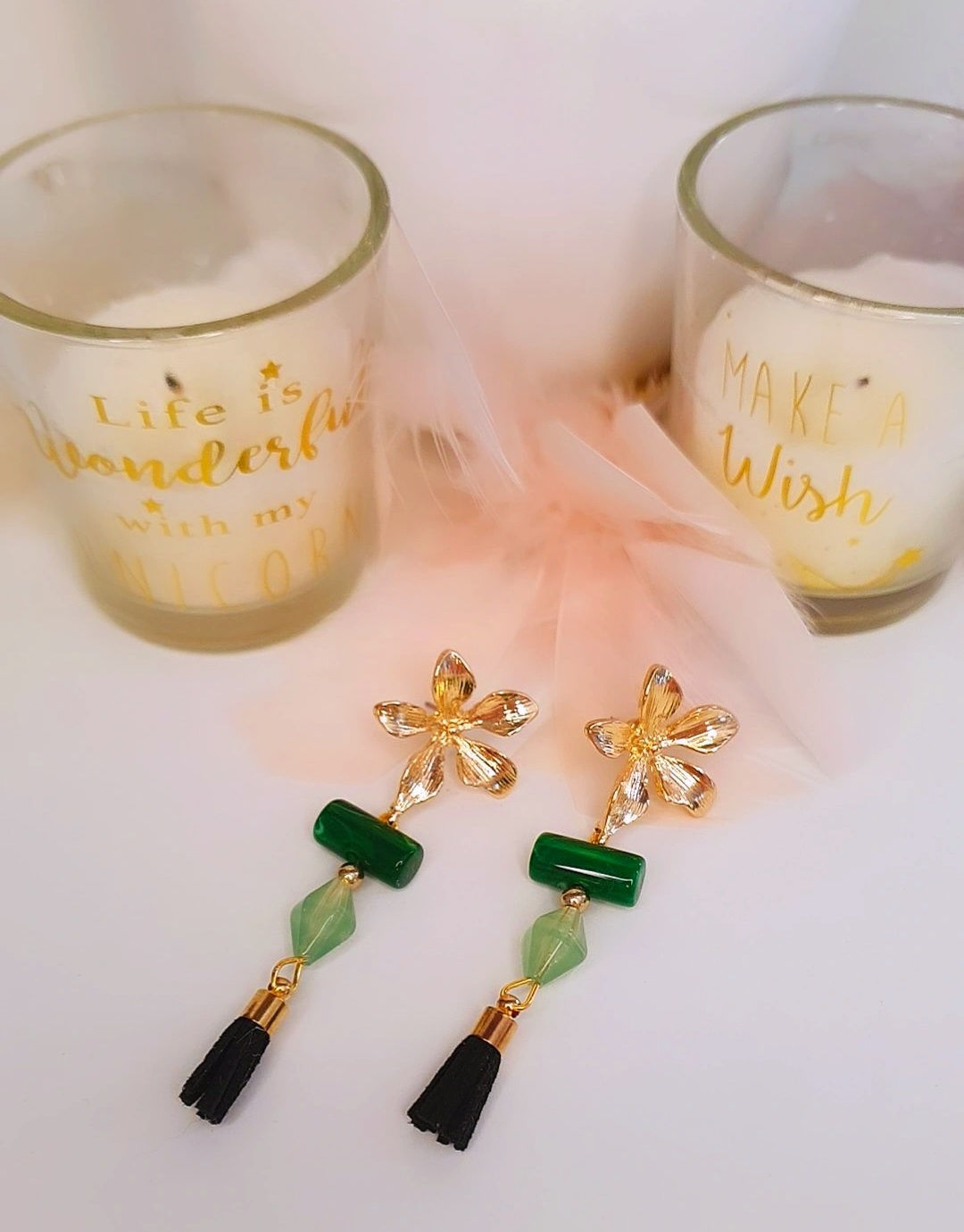 Boucles d'Oreilles Fleurs Dorées