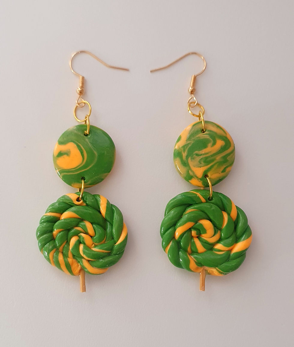Miniature : Boucles Spirales Vert-Orange