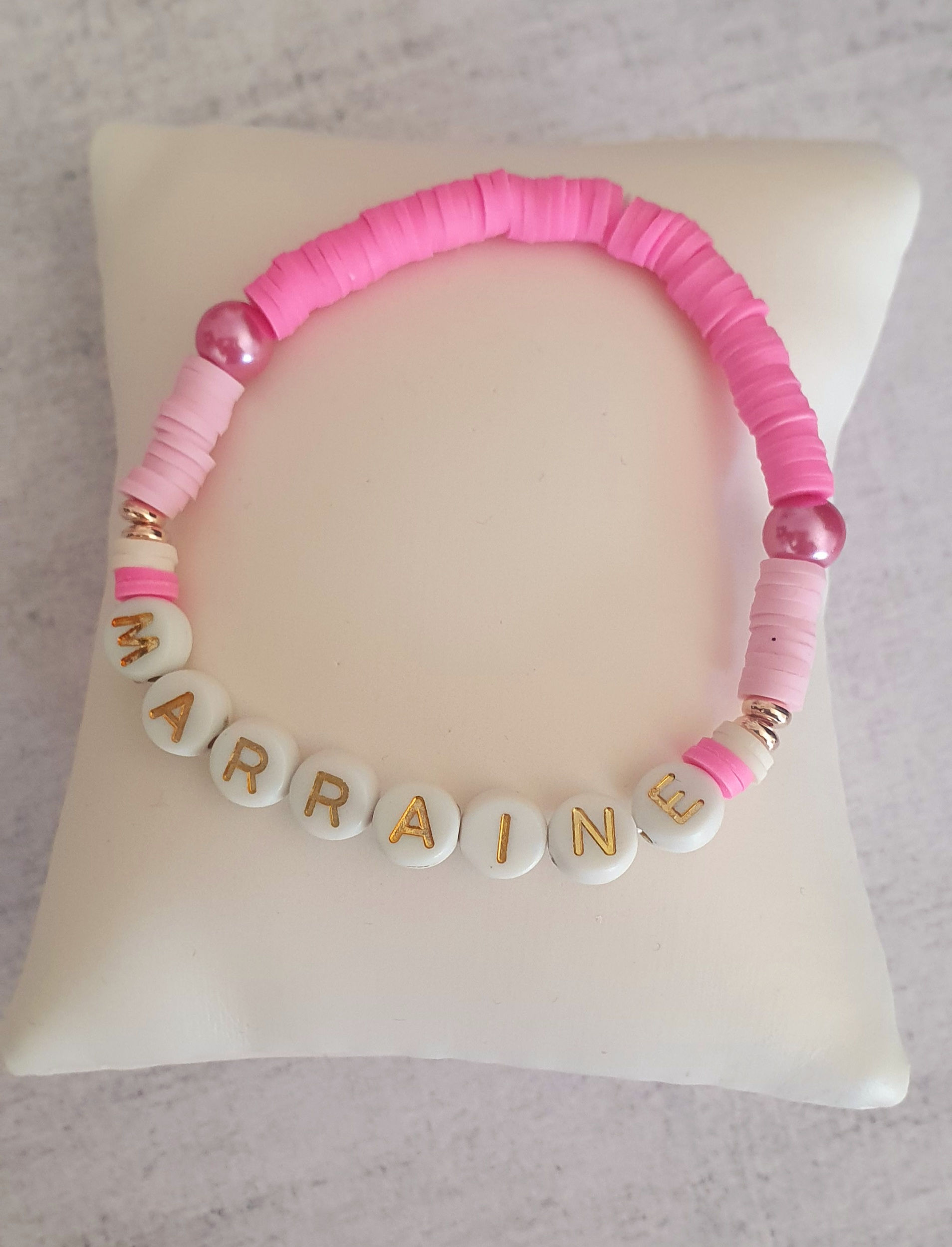 Bracelet Message MARRAINE Rose