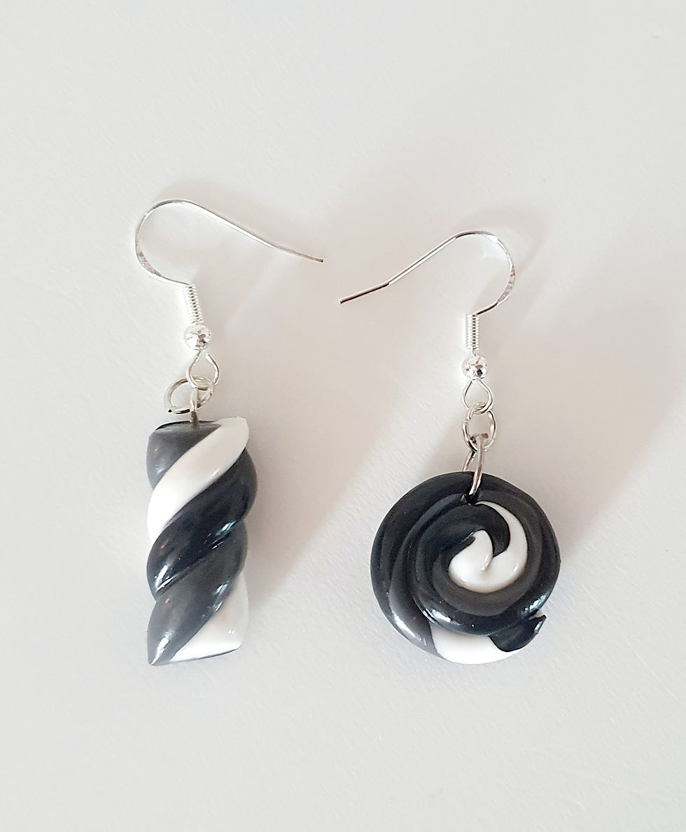 Miniature : Boucles Bonbons "Black and White"