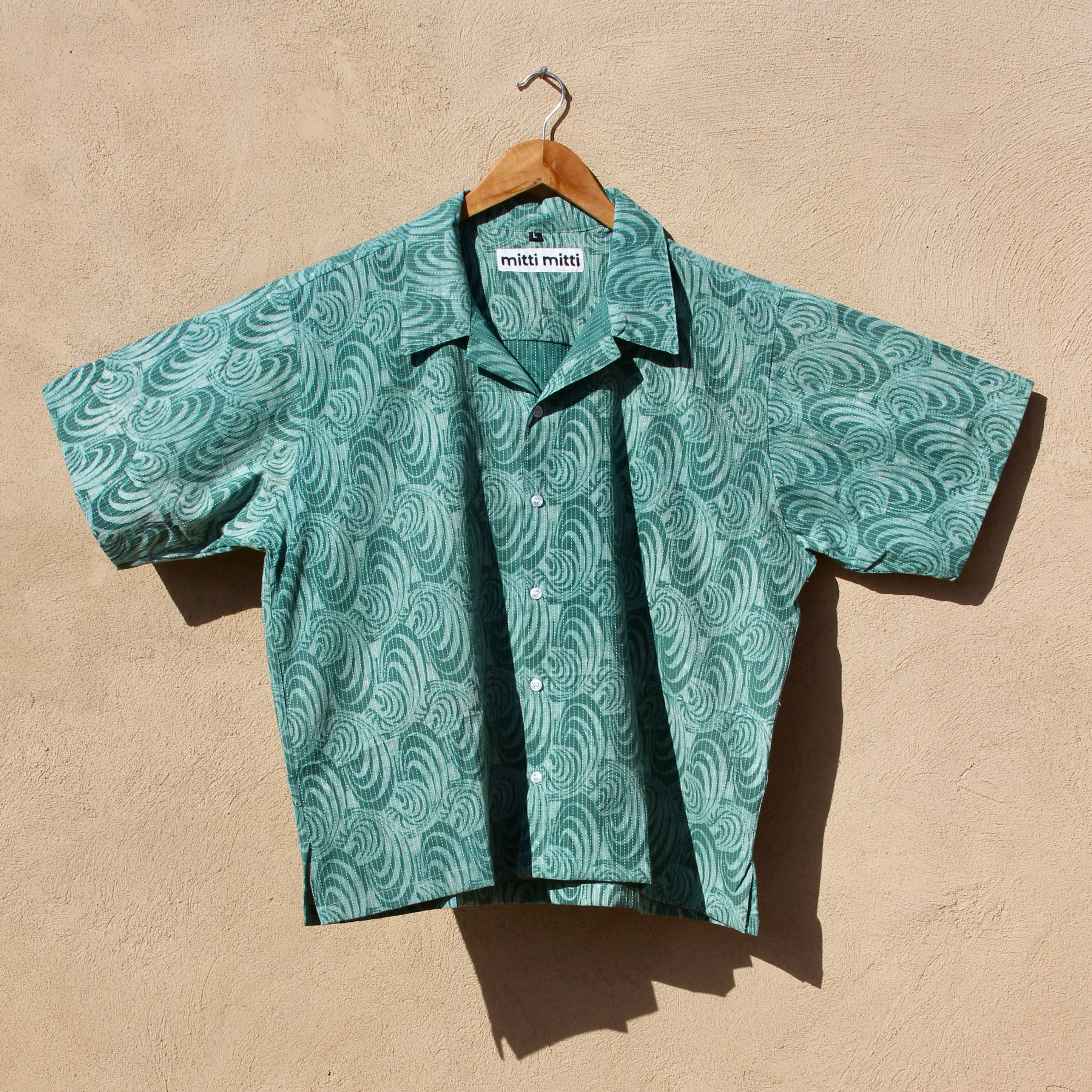 Stitched Block Print Camp Shirt