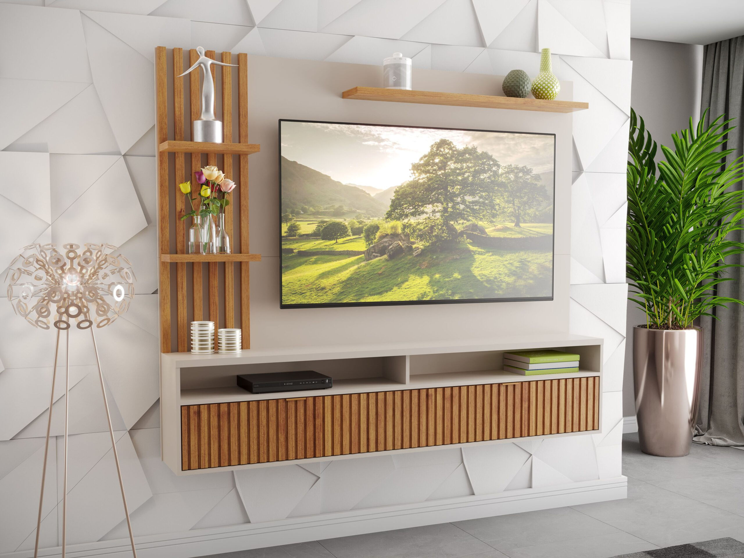 Painel Versalhes OffWhite/Mel 1,80x1,50cm