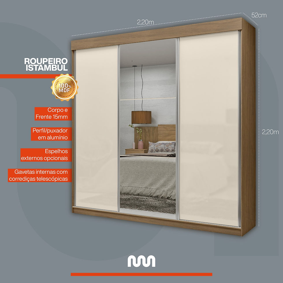 Miniatura: Roupeiro Istambul 3 PTS de correr