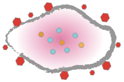 free radicals attacking skin cells