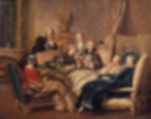 peinture petit salon littéraire 18ème siècle