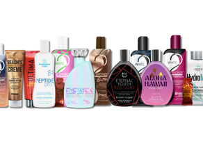 A selection of sun bed creams for use on sun beds