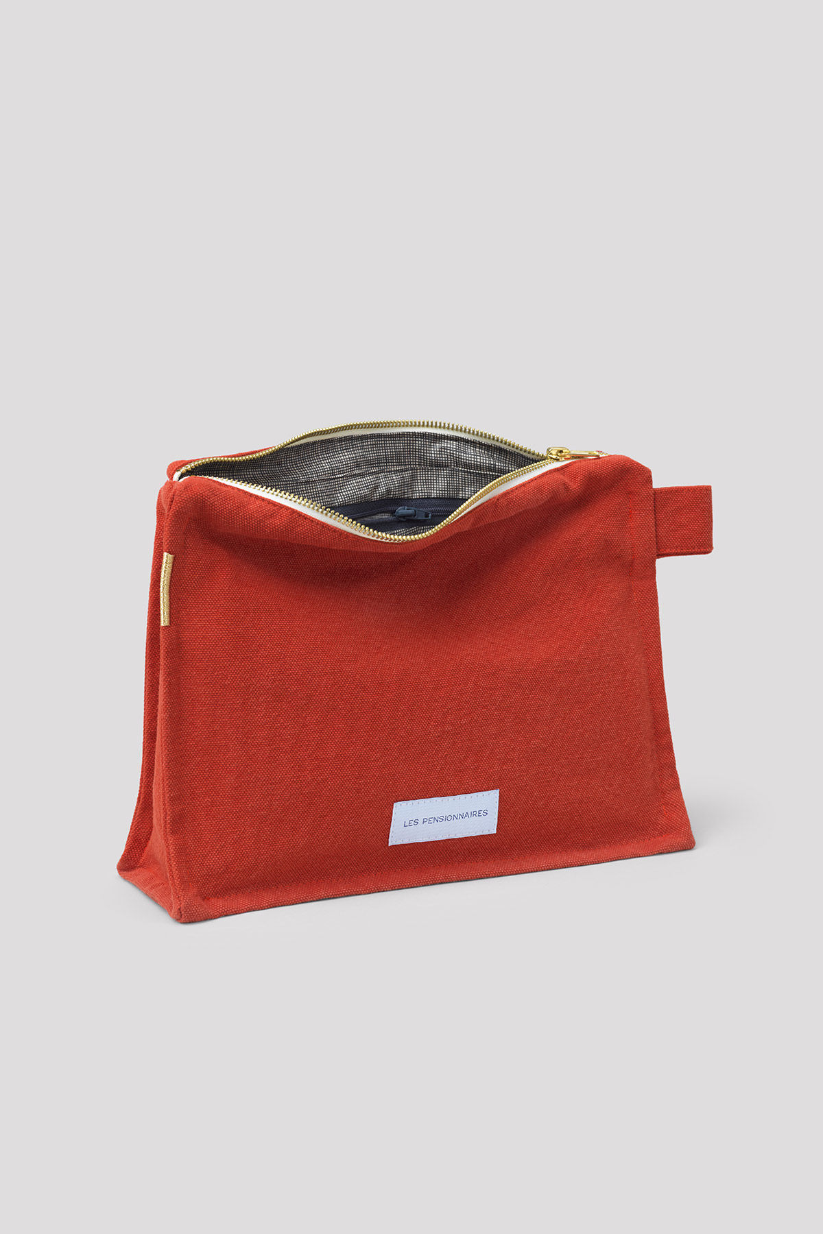 Organic cotton toilet bag 'Orange flamboyant'