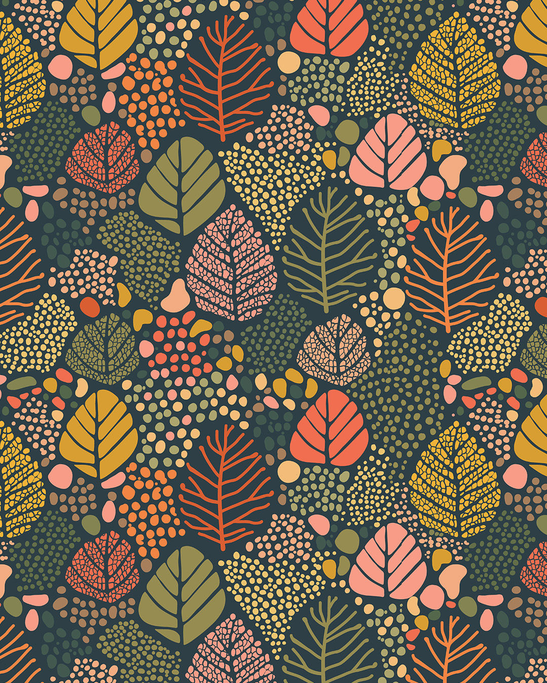 CLG-KK-WC-Dotted Leaf Mosaic in Earthy Forest.jpg
