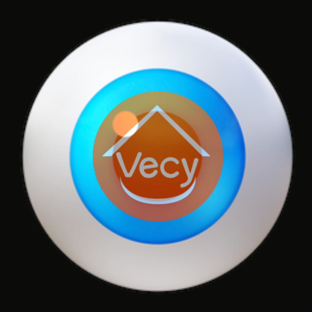 Imagen en forma de ojo con el logo de Vecy Bienes Raíces en el iris y representa la vision de esta empresa en el mundo de los bienes raíces.