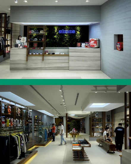 sotre cashier and interior inside apparel display in atmos sunway pyramid malaysia