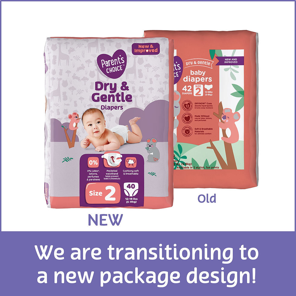 Miniaturbild: Parent's Choice Dry & Gentle Diapers (Choose Your Size & Count)