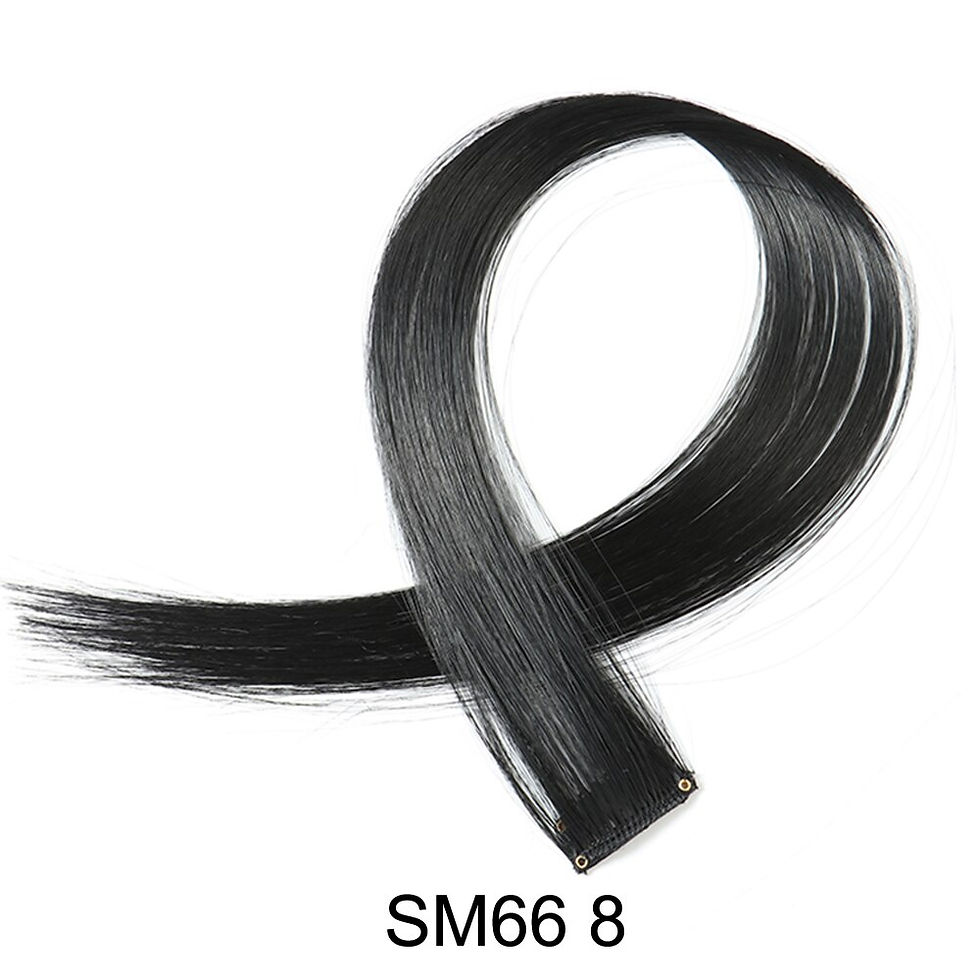 Thumbnail: Clip On Hair Extension Straight Fake Hair Hairpiece Clip In Hair Extension Synt