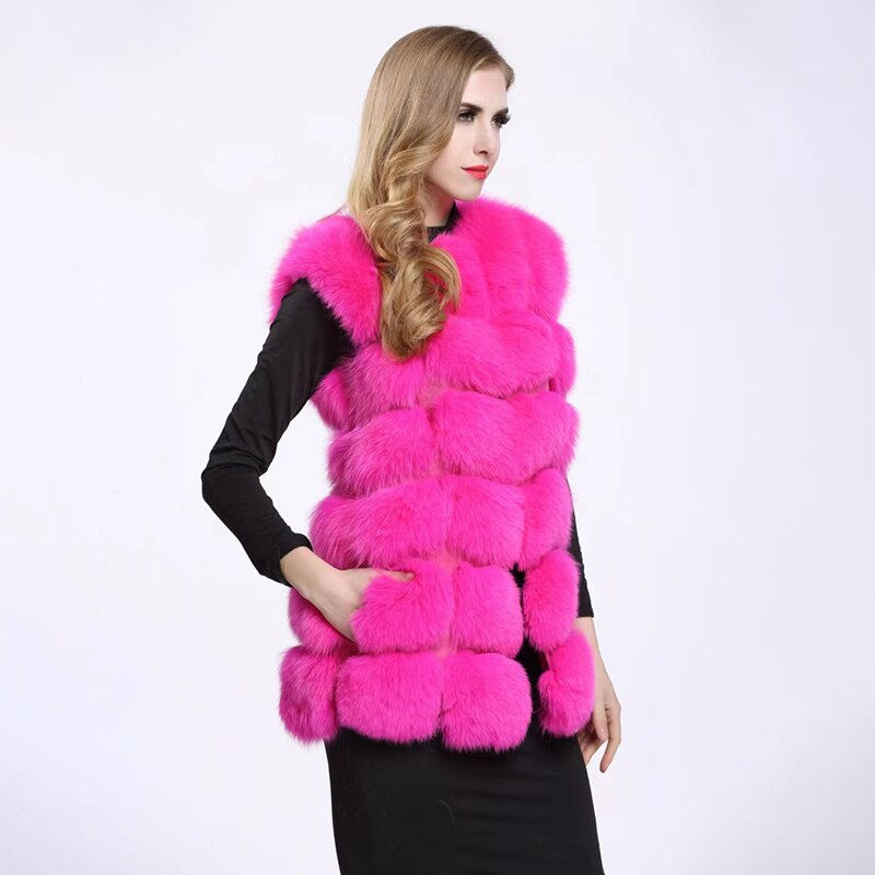 Thumbnail: Fashion winter warm fur coat Natural fox fur women's coat Real fox fur coat Thi