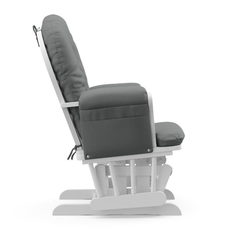 Thumbnail: Storkcraft Hoop Nursery Glider and Ottoman, White with Gray
