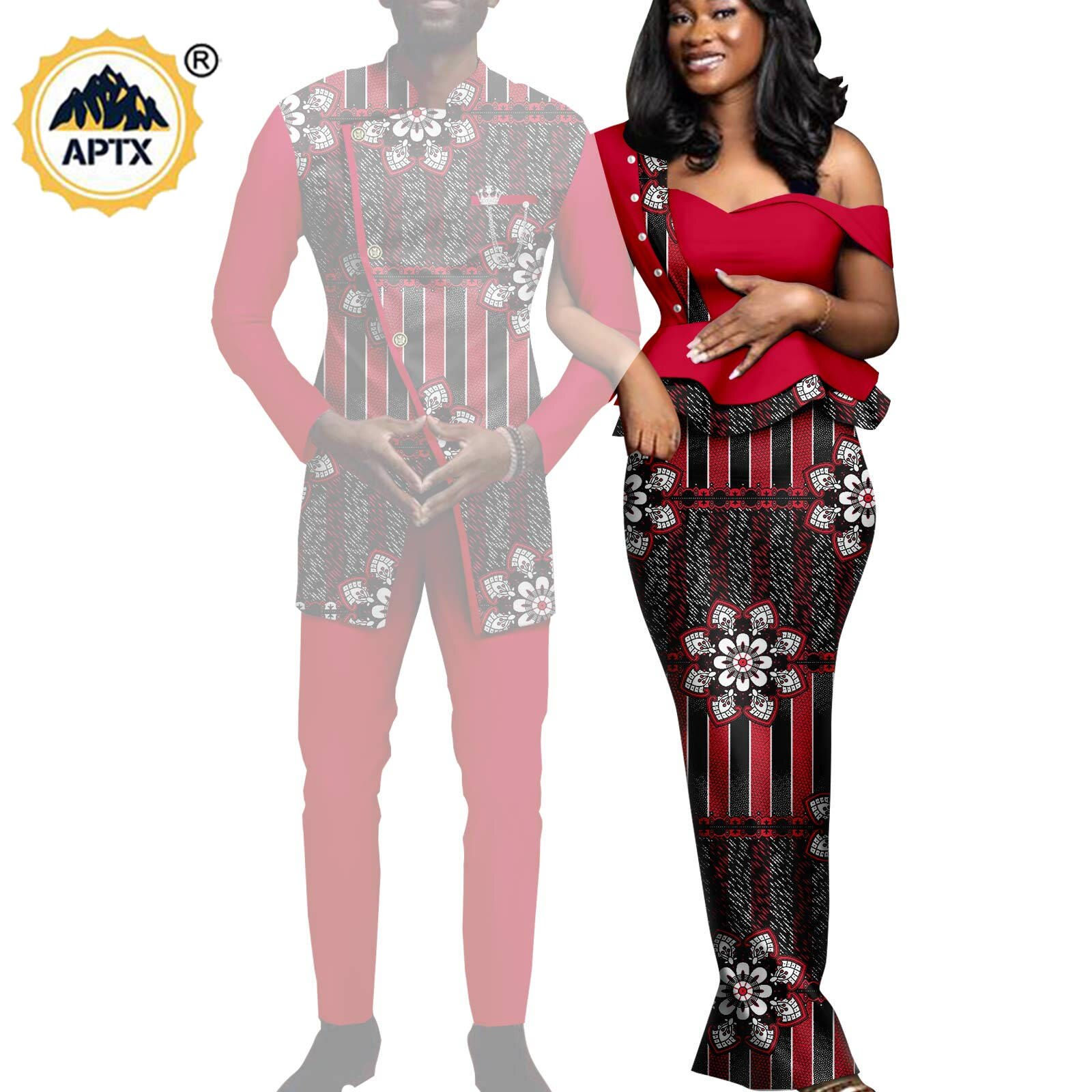 African Dresses for Women Matching Couple Outfits Men Jackets Coats and Pants S