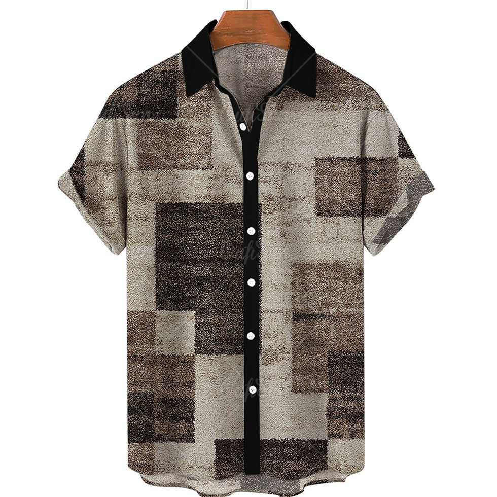 الصورة المصغرة: New 3d Men's Hawaiian Shirt Male 5xl Breathable Summer Patchwork Vintage T-Shir